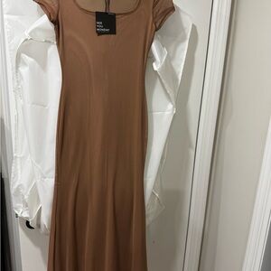 See You Monday Chestnut Scoop Neck Maxi Dress